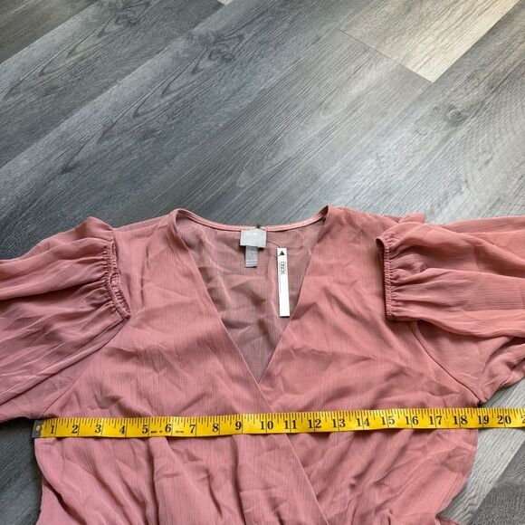 ASOS Dress Shirred Elastic Waist Skater Dress NEW Dusty Pink - Picture 9 of 12